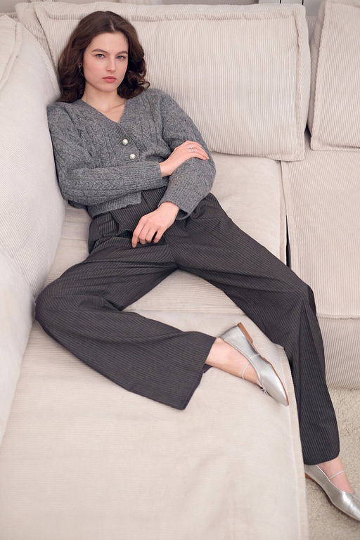 Укороченный кардиган с перламутровыми пуговицами - Incity фото 10