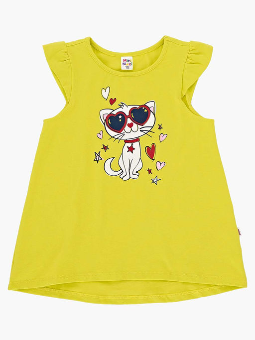 Футболка с принтом для девочки UD 1745 желтый - Mini maxi фото 4