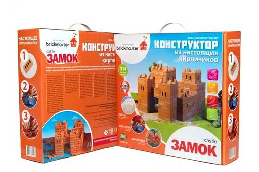 Конструктор из настоящих кирпичиков "Замок" (101) керамика