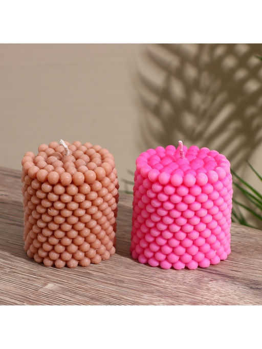 Свеча "Столб шарики" 6х6х7 см, соевый воск МИКС