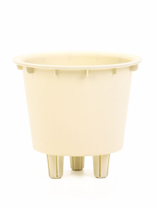 Кашпо для цветов «Рамона», 1 л, d=15 см, h=14 см, со вставкой, пластиковое, белое