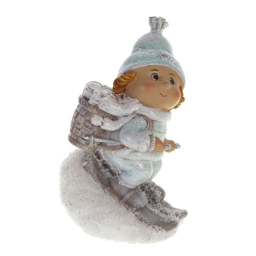 Фигурка декоративная "Ребёнок на лыжах", L8 W6 H14 см, 2в.