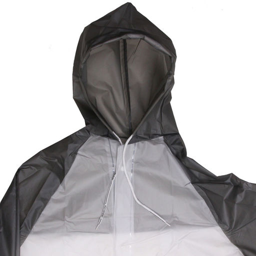 Дождевик-плащ "Уральский" с капюшоном и завязками, на кнопках, увеличенный 140 Мкрн 115*65см бело-серый ДоброСад