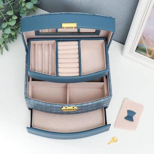 Шкатулка кожзам для украшений сундучок Карамель питон комбинированная 13х15х21,5 см - Simaland фото 8