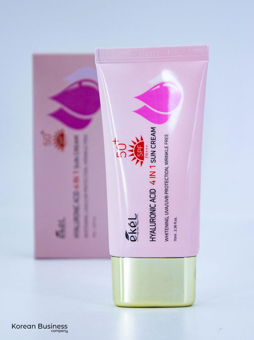 EKEL - КРЕМ СОЛНЦЕЗАЩИТНЫЙ 4 В 1 С ГИАЛУРОНОВОЙ КИСЛОТОЙ HYALURONIC 4 - IN - 1 SUN CREAM, 70 ML фото 2