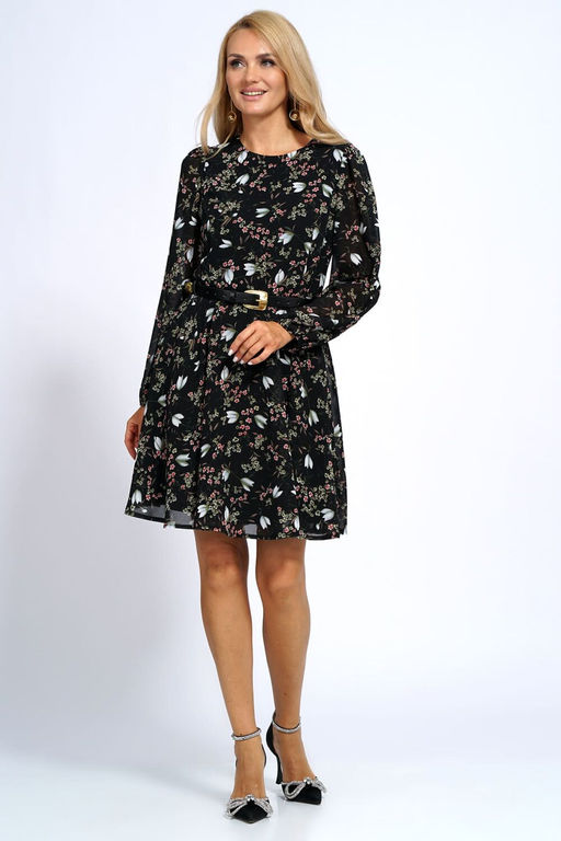 Платье ALANI 2169 черный+цветы - Alani collection фото 2