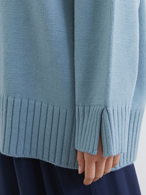 Bisiklet Yaka Oversize Kad?n Triko Tunik