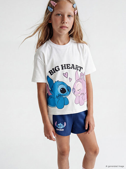 Футболка Stitch и Angel с принтом для девочек