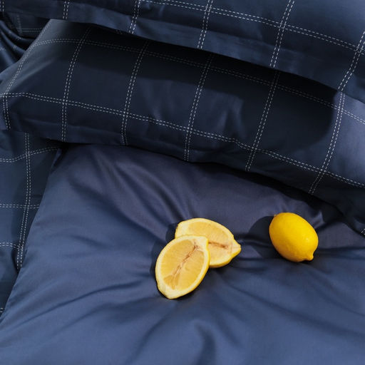 Постельное бельё Этель 1,5 сп Cage: dark blue, 143х215 см, 150х215 см, 50х70+3 см-2 шт, мако-сатин, 114г/м2  фото 10