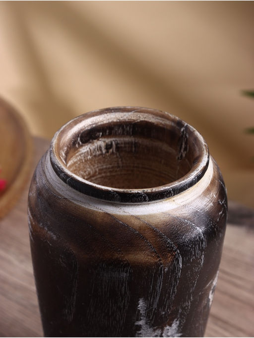 Подсвечник из дерева джати, d=7 см, 12×12×23 см, тёмно-коричневый