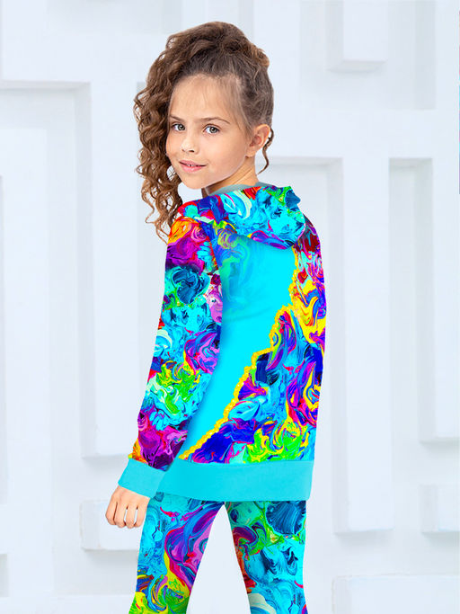 Толстовка "Краски",бирюзовый