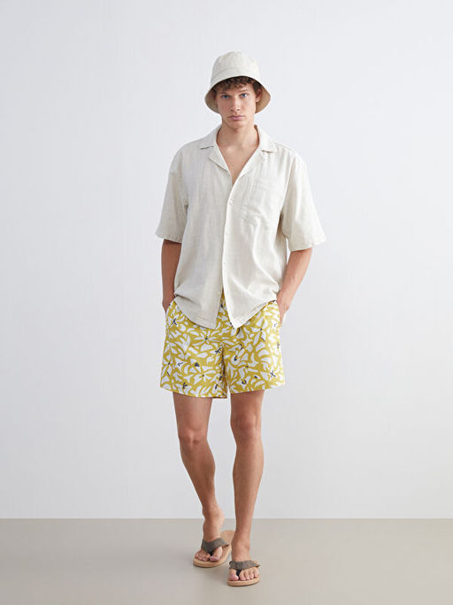 K?sa Boy Desenli Erkek Deniz ?ortu