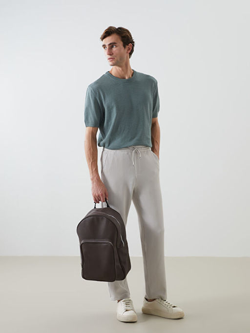 Bisiklet Yaka K?sa Kollu Erkek Triko Kazak