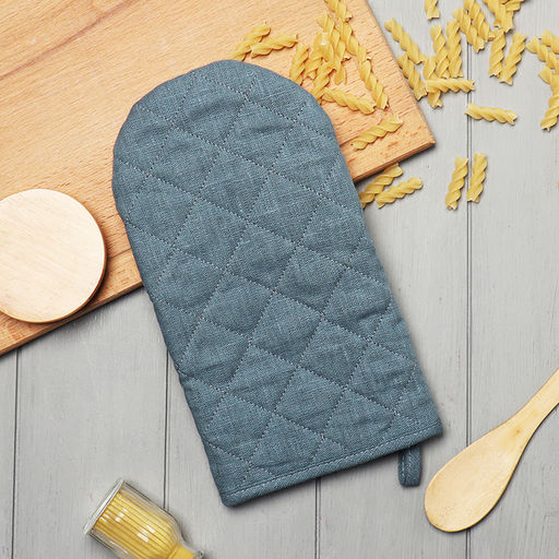 Варежка-прихватка Этель ECO turquoise, 15х28 см, 100% лён, 245 г/м2  фото 2