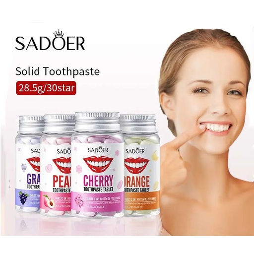SADOER Отбеливающая зубная паста в таблетках с пробиотиком, 30 таблеток