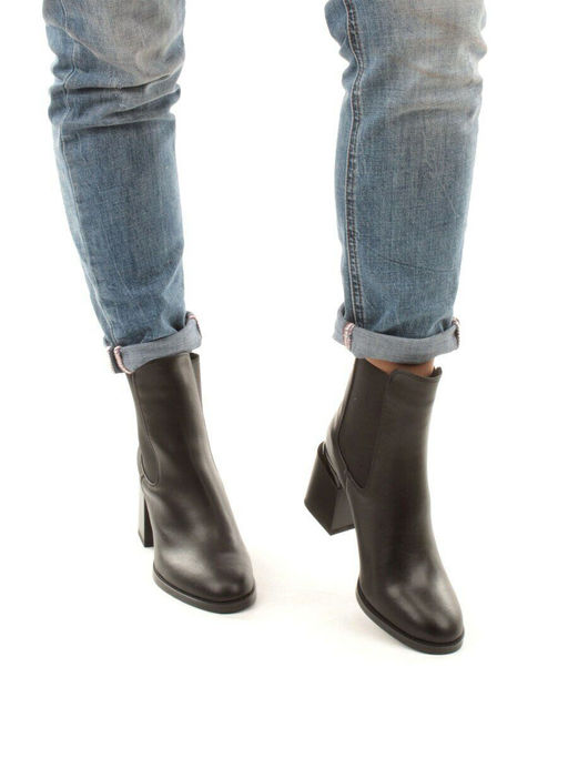 01-PCM450-1 BLACK Ботинки Челси демисезонные женские (натуральная кожа, байка) - Фабричный китай фото 3