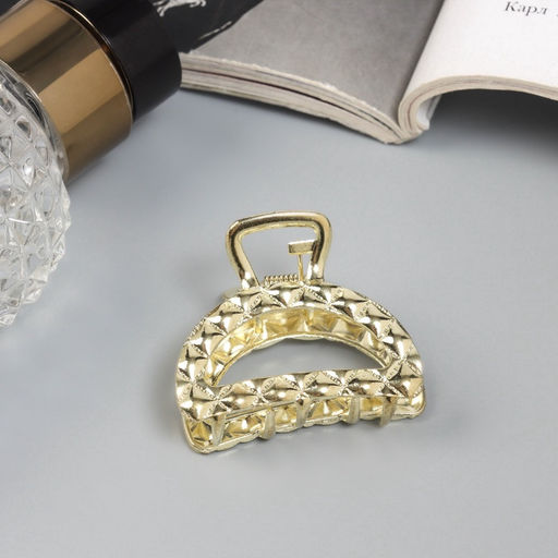 Цена за 6 шт. Крабик для волос «Карэн», дуга, 4 см, золото