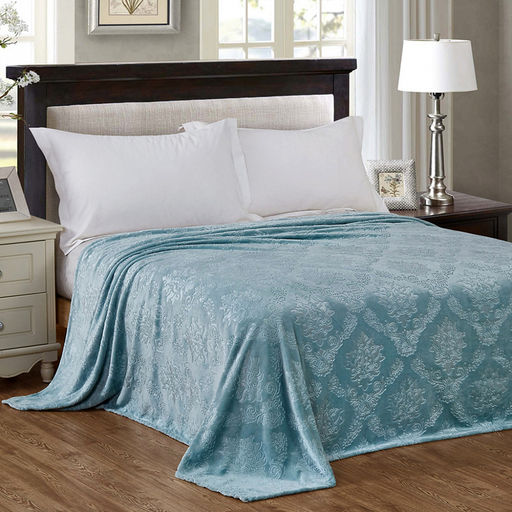 Плед/покрывало 240х200см "Вензель", велсофт "Parma" гладкокрашенный, полиэстер 100%, плотность 270г/м2, упаковка: 20х33см пояс бумажный, "Домашняя мода" (Россия)