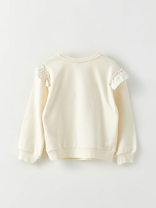 Bisiklet Yaka Bask?l? Uzun Kollu K?z ?ocuk Sweatshirt - Waikiki фото 2