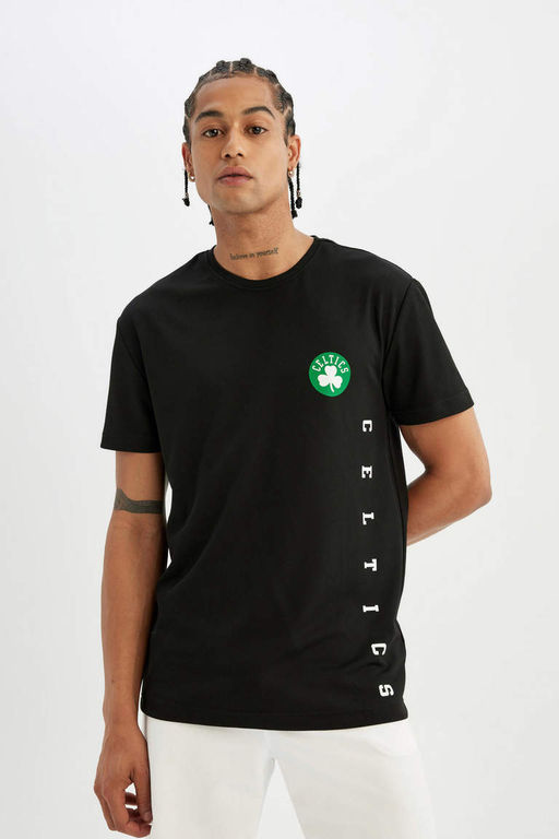DeFactoFit Футболка стандартного кроя NBA Boston Celtics с круглым вырезом из плотной ткани с короткими рукавами