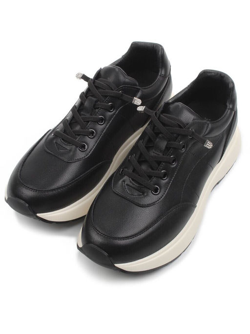 03-A970-1 BLACK Кроссовки женские (натуральная кожа)