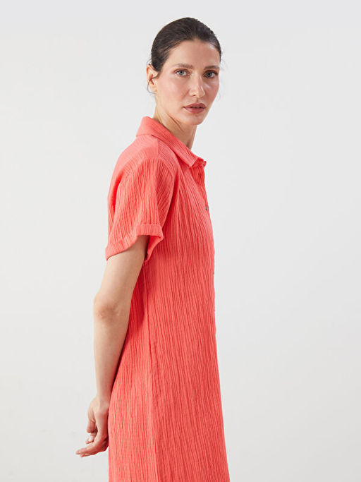 Dokulu Oversize M?slin G?mlek Elbise