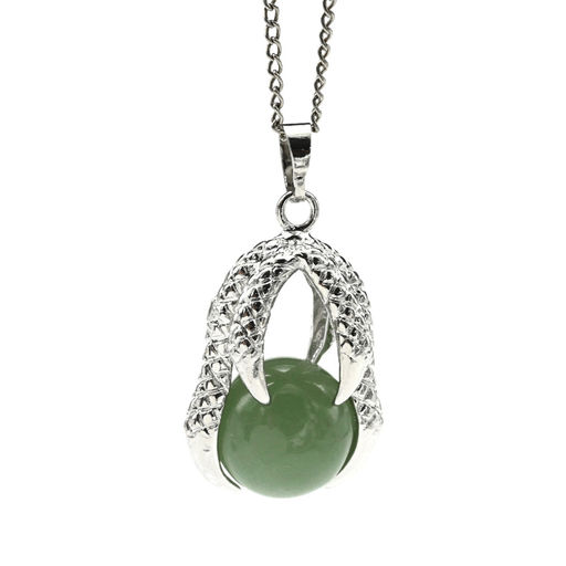 Подвеска Коготь 23*30мм с шариком 16мм из авантюрина зеленого