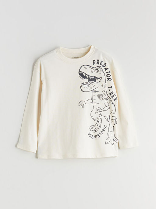 Dinozor Bask?l? Erkek Bebek Ti??rt