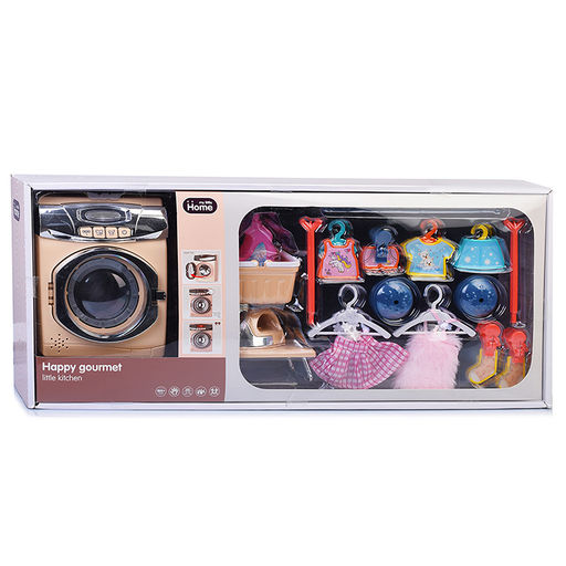 Бытовая техника "Стиральная машинка" с аксессуарсми, на батарейках, в коробке