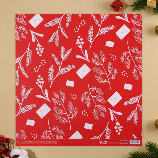 Цена за 10 шт. Бумага для скрапбукинга Снежинки, 30.5?32 см, 180 г/м?