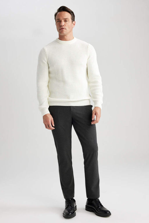 Приталенные брюки прямого кроя, эластичные во все стороны, стандартного кроя - Defacto фото 2