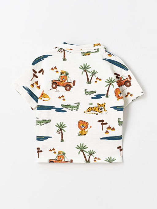 K?sa Kollu Bask?l? Erkek Bebek G?mlek - Waikiki фото 2