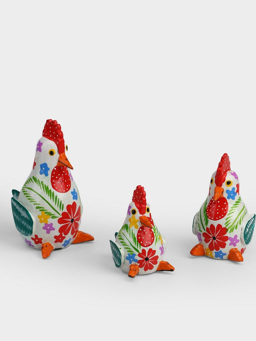 Сувенирный набор Курочки, 12 см, 10 см, 8 см, дерево