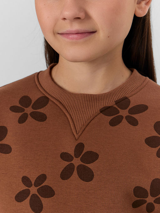 Свитшот для девочек коричневый