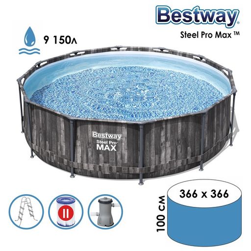 Бассейн на опорах 366х100 см (фильтр-насос 2,0 м3/ч, лестница) Bestway  фото 2