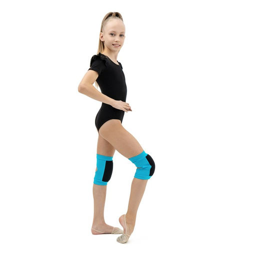 Наколенники для гимнастики и танцев Grace Dance, с уплотнителем, р. XS, 4-7 лет, цвет бирюза/чёрный  фото 4