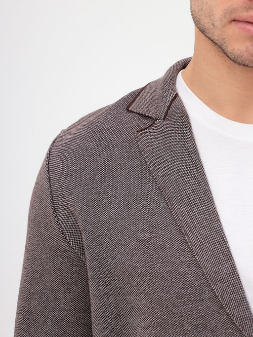 Кардиган мужской GREG G136-KF-жаккард (серый/корич.)