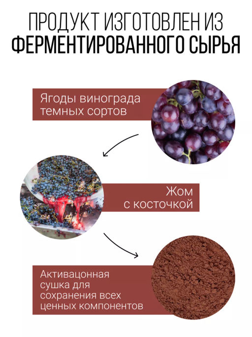 РЕСВЕРАТРОЛ порошок из КРАСНОГО ВИНОГРАДА 150г - Sneko Gold фото 5