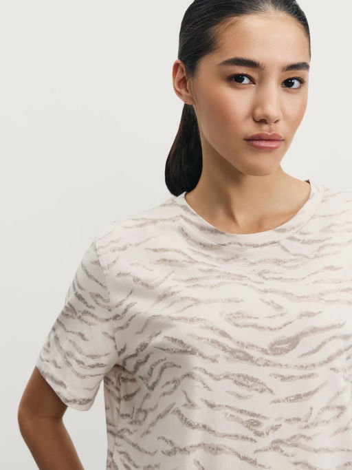 Футболка прямого кроя с принтом / Zarina  фото 2