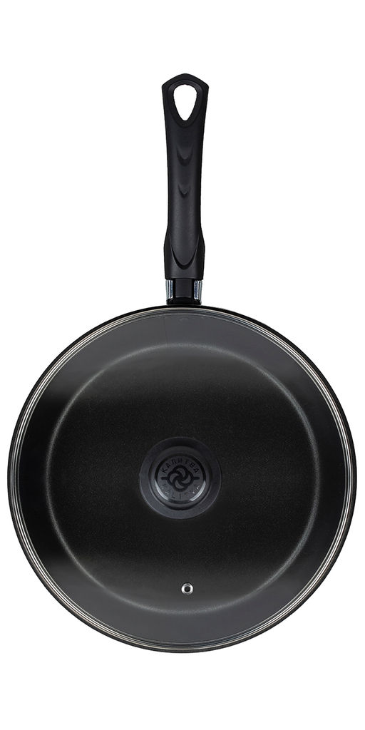 Сковорода 260мм, 1 ручка, стеклянная крышка, антипригарное покрытие, Атлас - Калитва фото 3