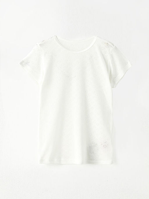 Bisiklet Yaka Kendinden Desenli K?sa Kollu K?z ?ocuk Fanila 2li - Waikiki фото 2