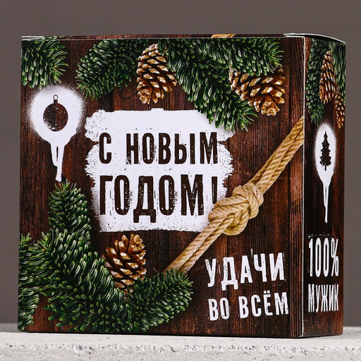 Новогодний подарочный набор косметики «Богатства и успеха», гель для душа 100 мл и мочалка для тела, Чистое счастье