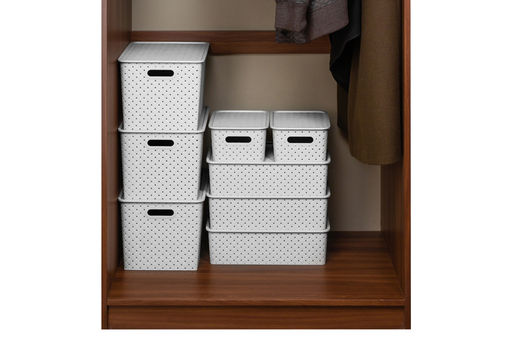 Корзинка с крышкой 7,5 л 35*24,5*10,5 см "Береста" белая (модель 5221/06)