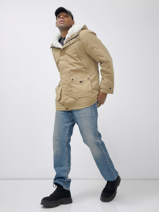 Парка мужская зимняя удлиненная с мехом хаки цвета 8753G - Mtforce фото 9