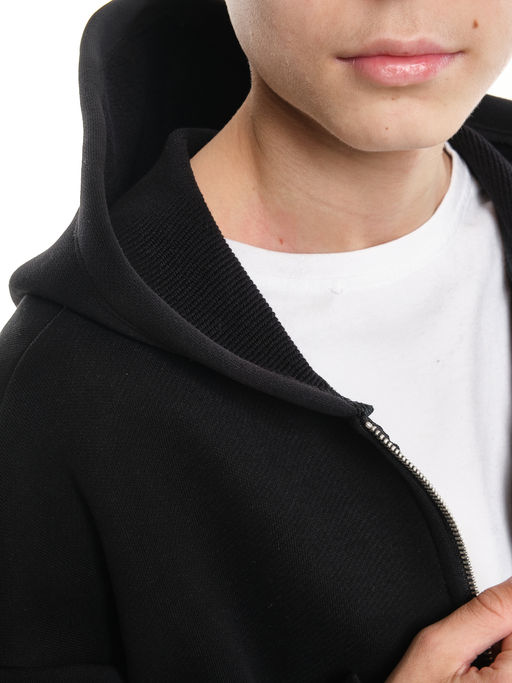 Зипка толстовка для мальчика с шевроном 22-0430 черный