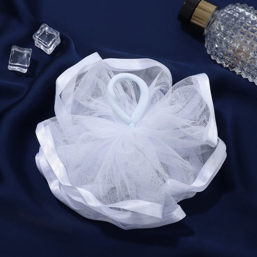 Цена за 6 шт. Бант дял волос на резинке «Школьница», волна, d=13 см, белый, МИКС