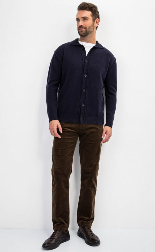 Кардиган мужской однотонный F310-0513 тёмно-синий - Fine joyce фото 10