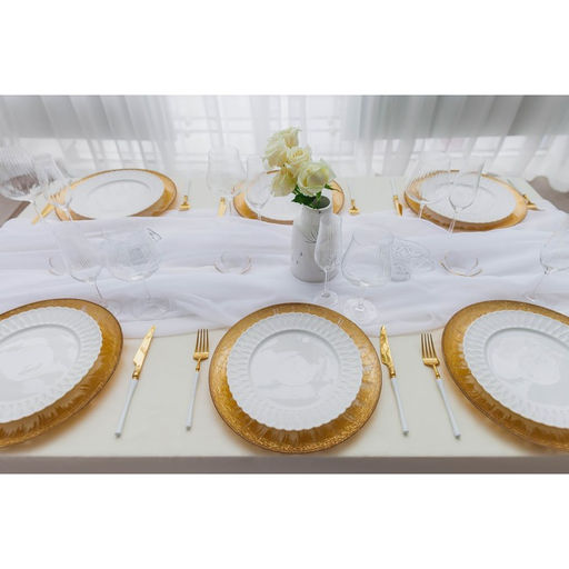 Тарелка фарфоровая обеденная Доляна «Эстет. Герда», d=26 см, цвет белый