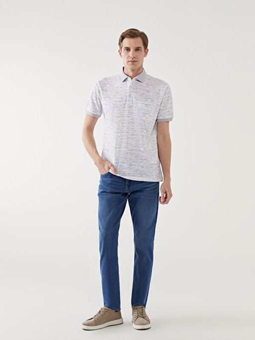 Polo Yaka K?sa Kollu Desenli Pike Erkek Ti??rt