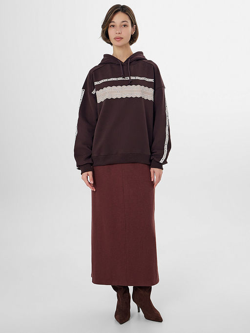 Худи женское коричневое с печатью - Mark formelle фото 3